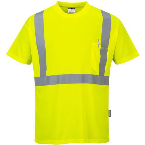 T-shirt con taschino alta visibilità gialla - Portwest