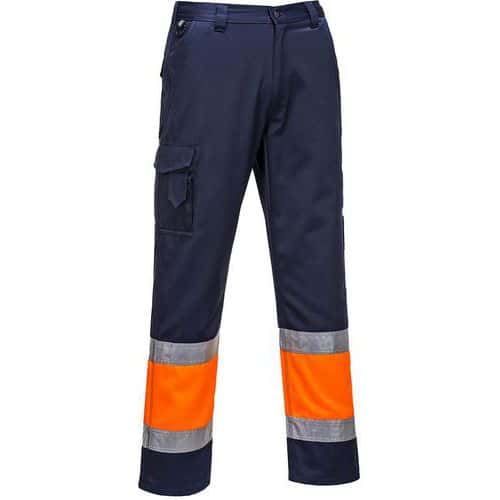 Pantaloni da lavoro ad alta visibilità arancione/blu navy - Portwest