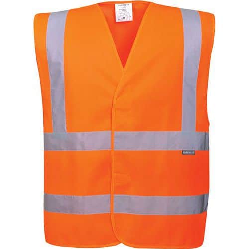 Gilet arancione ad alta visibilità con bretella e doppia cintura - Portwest