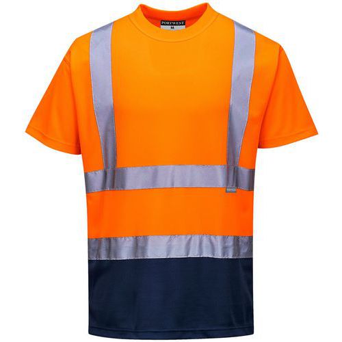 T-shirt bicolore arancione/blu navy - Portwest