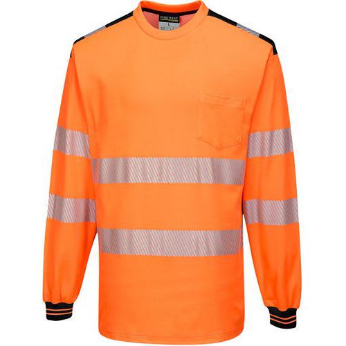 T-shirt PW3 ML ad alta visibilità arancione/nero - Portwest