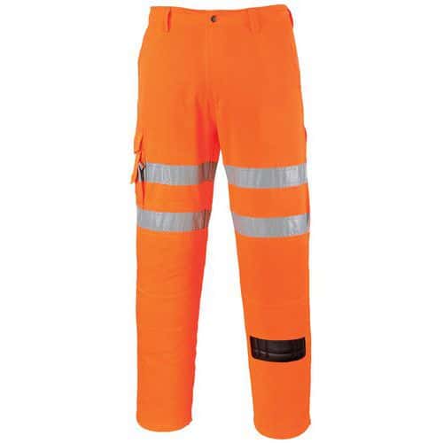 Pantaloni da lavoro Rail ad alta visibilità arancioni - Portwest