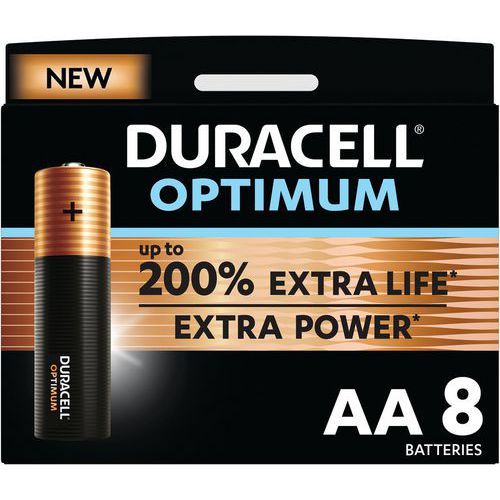 Pila alcalina Optimum AA - 8 unità - Duracell