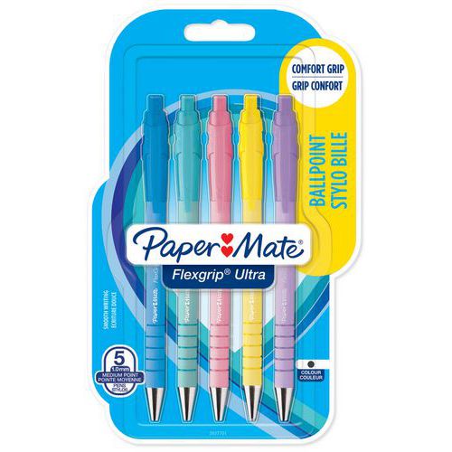 Penna a scatto Flexgrip Ultra - Blister da 5 - Papermate