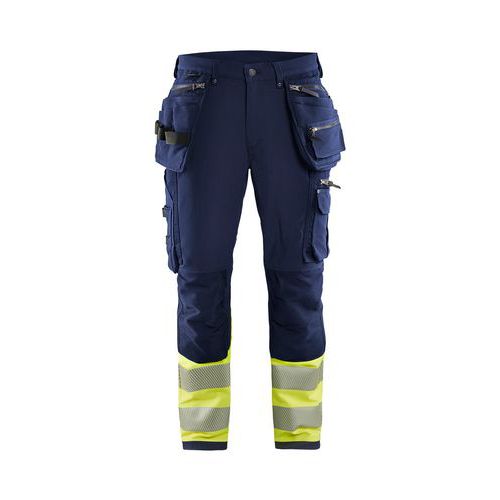 Pantalone alta visibilità elasticizzato 4D marino giallo fluo - Blåkläder