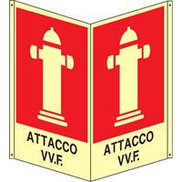 Bifacciale antincendio verticale Luminescente - attacco VVF