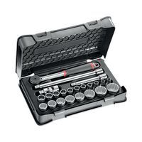 Cassetta di ABS con bussole poligonali - 23 pezzi