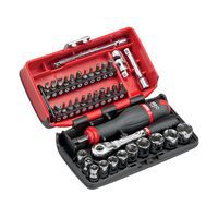 Cassetta bimateriale con bussole esagonali ed inserti per avvitatura - 38 pezzi