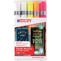 Pennarello a gesso Edding E49095 - scatola da 5 - colori neon