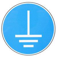 Cartello di obbligo Messa a terra in alluminio - 120 mm - Manutan Expert