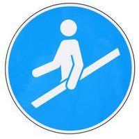 Cartello d'obbligo - Usare il corrimano - Manutan Expert