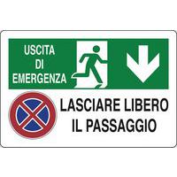 Cartello di emergenza - Uscita di emergenza lasciare libero il passaggio