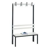 Panca con appendiabiti in PVC CP - Da 4 a 8 appendiabiti - Un lato - Con schienale