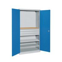 Armadio per officina con cassetti e ripiano in legno - Sofame