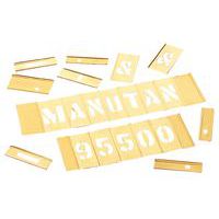 Stencil in ottone - Kit di 92 caratteri alfanumerici