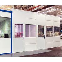 Parete divisoria semplice in lamiera d'acciaio - Pannello in vetro - Altezza 3,01 m