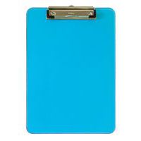 Portablocco A4 neon in PS trasparente, verticale con pinza fermafogli.