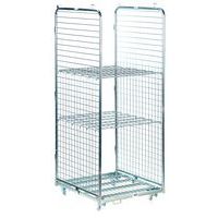 Roll-container a 2 lati e 2 ripiani - Portata 400 kg - Manutan Expert