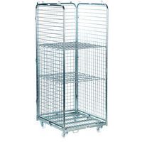 Roll-container in acciaio 3 lati e 2 ripiani - Portata 400 kg - Manutan Expert