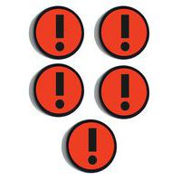 Magnete tondo con simbolo del punto esclamativo