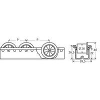 rulli flangiati:- P = senza rulli
