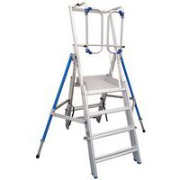 Piattaforma di lavoro telescopica con parapetto di sicurezza a 360° - Da 4 a 6 gradini