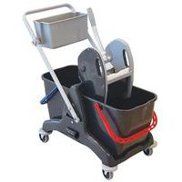 Carrello per pulizie con strizzatore - 2x15 L - Manutan Expert