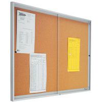 Bacheca per interni con ante scorrevoli - Fondo in sughero - Anta in plexiglass