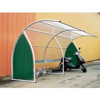 Riparo per biciclette arrotondato - Modulo di partenza con portabiciclette a 6 posti