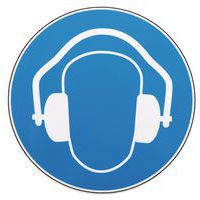 Cartello - Protezione uditiva obbligatoria - Adesivo - Manutan Expert