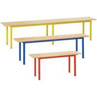 Panca per spogliatoio con doghe in legno