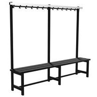 Panca con appendiabiti in plastica - 8 appendiabiti - Lato singolo  - Gardelux