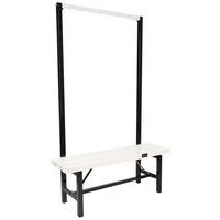 Panca in PVC con appendiabiti in PVC bianco - Da montare - Manutan Expert