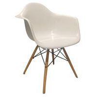 Sedia per reception ricondizionata di colore bianco - Gambe in legno