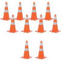 Cono con strisce catarifrangenti da 70 cm - Lotto da 10 - Manutan Expert