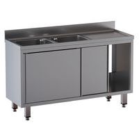 Lavatoio inox 304 armadiato 2 vasche - con sgocciolatoio