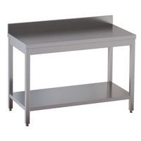 Tavolo lavoro inox AISI 304 - ripiano e alzatina posteriore