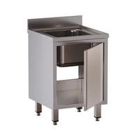 Lavatoio inox AISI304 1 vasca - armadiato con anta battente