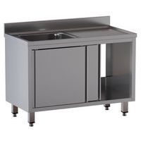Lavatoio inox armadiato 1 vasca - con sgocciolatoio