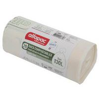 Sacco per rifiuti compostabile - 130 L per rifiuti organici - Alfapac