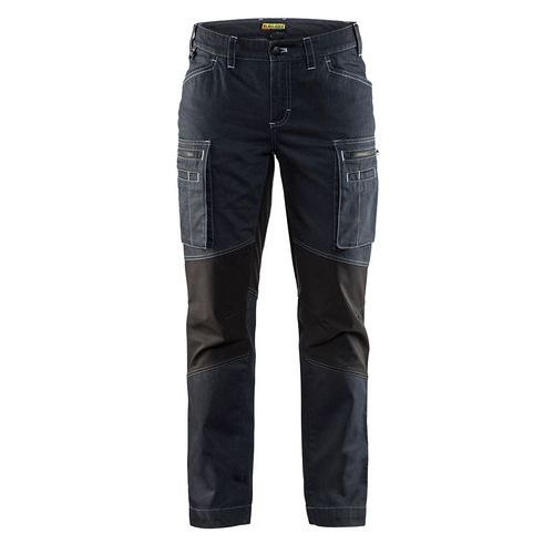 Pantaloni da lavoro +stretch donna blu scuro/nero 56,