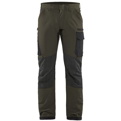 Pantaloni da lavoro stretch 4D verde/nero C60,