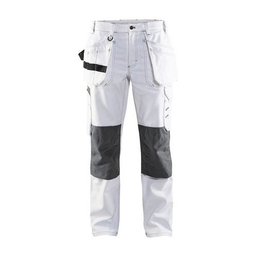 Pantaloni pittura donna bianco/grigio scuro C44,