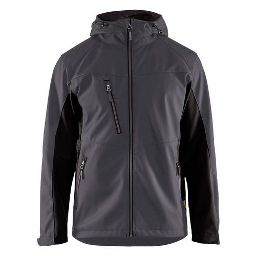 Giacca Softshell con cappuccio grigio medio/nero,