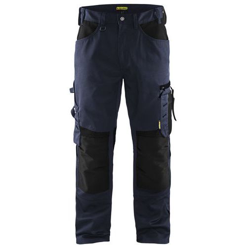 Pantaloni artigiano senza tasche pensili blu scuro/nero C44,