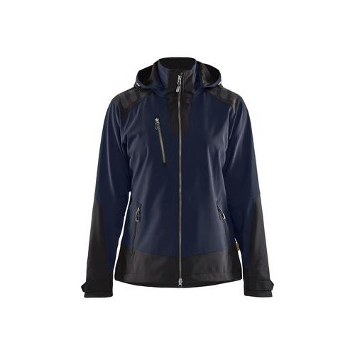Giacca Softshell donna blu marina scuro e nero,