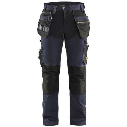 Pantaloni da artigiano tessuto stretch blu scuro/nero C44,