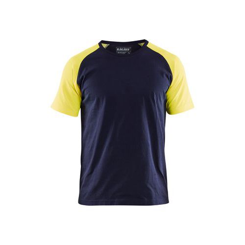 T-shirt dettagli fluo blu marina,