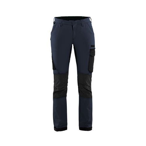 Pantaloni da lavoro stretch 4D donna blu scuro/nero C50,
