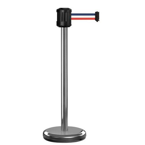 Paletto per esterni cromato con nastro 2m blu/bianco/rosso ,